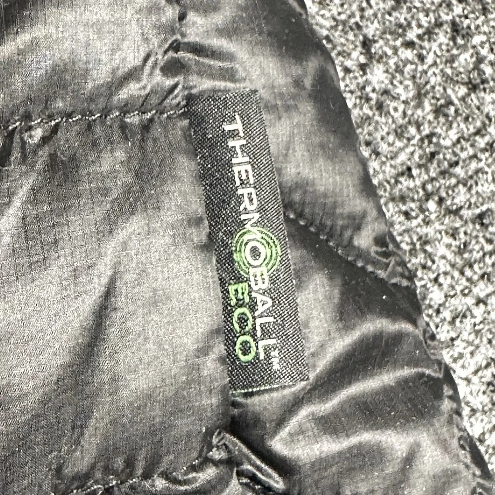 The North Face Vest Mens Large Black ThermoBall Eco Quilted TREKKER Embroidered